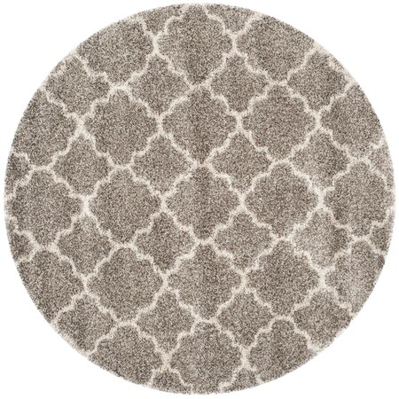Safavieh Hudson Shag Round Area Rug, Grey and Ivory - 8 x 8 ft. SGH282B-8R